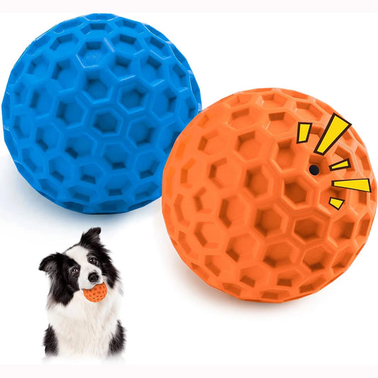 2pc Indestructible Squeaky Dog Ball