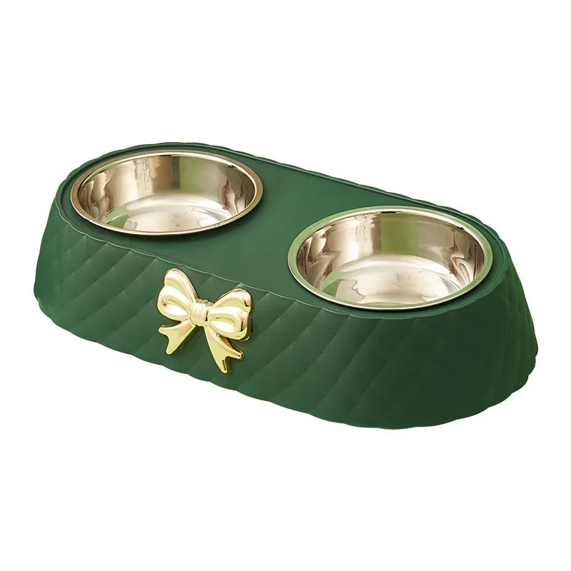 Dog and Cat Food Bowl Bowtie