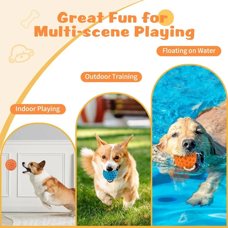 2pc Indestructible Squeaky Dog Ball