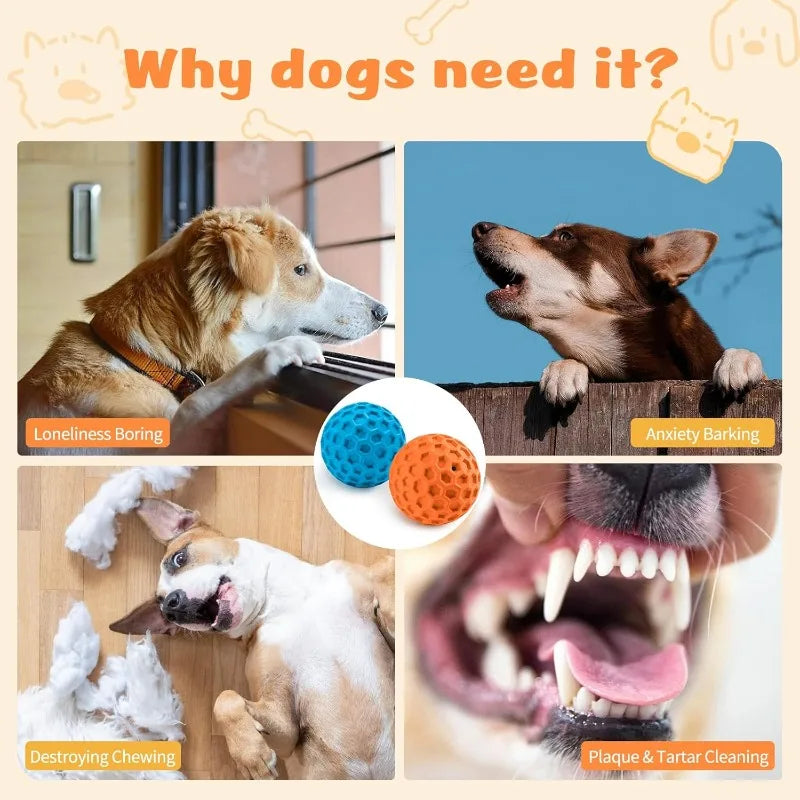 2pc Indestructible Squeaky Dog Ball