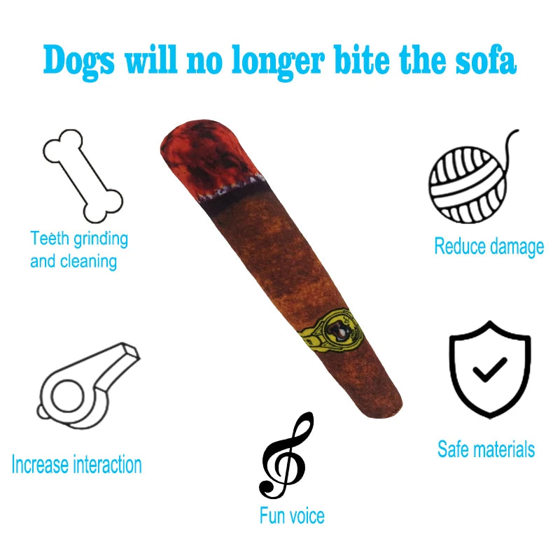 Dog Cigar Plush Toy