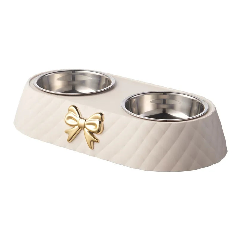Dog and Cat Food Bowl Bowtie