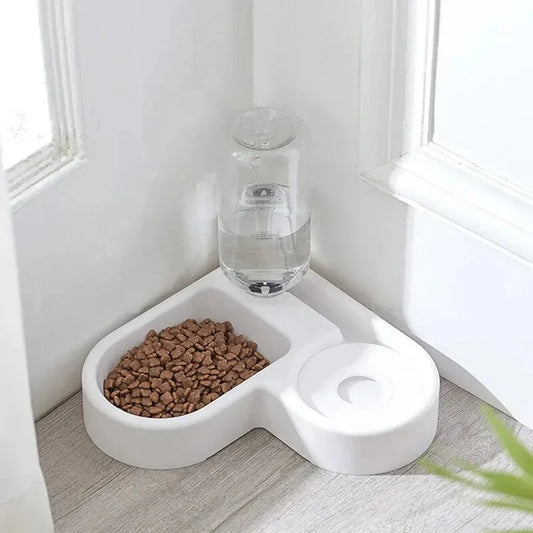 Dual food dish with auto water