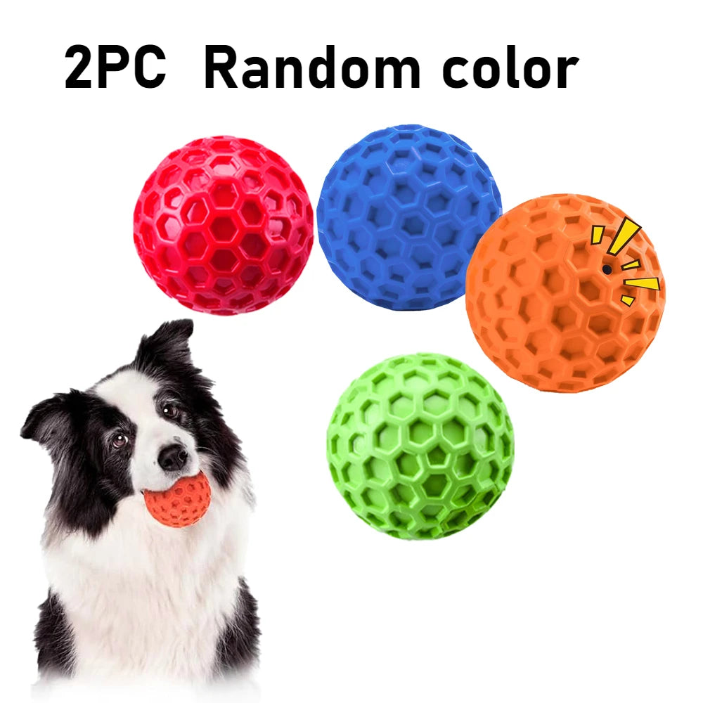 2pc Indestructible Squeaky Dog Ball