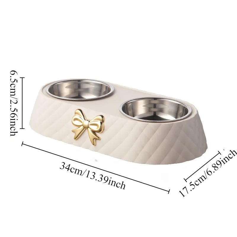 Dog and Cat Food Bowl Bowtie