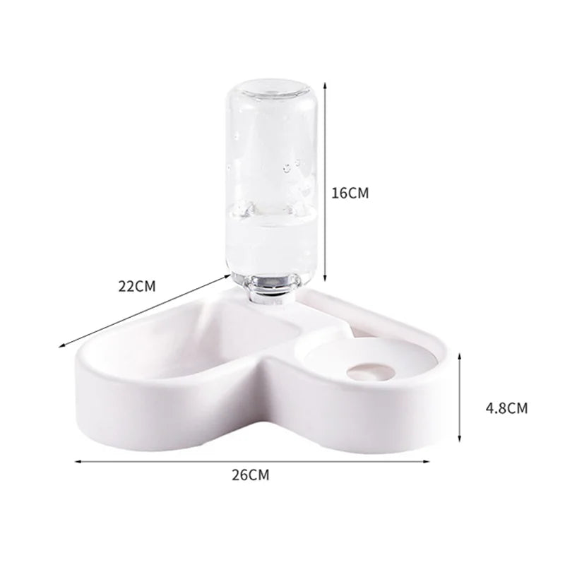 Dual food dish with auto water