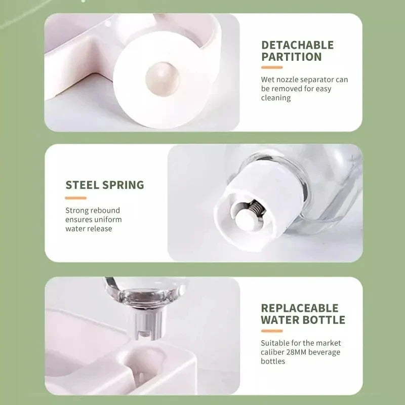 Dual food dish with auto water