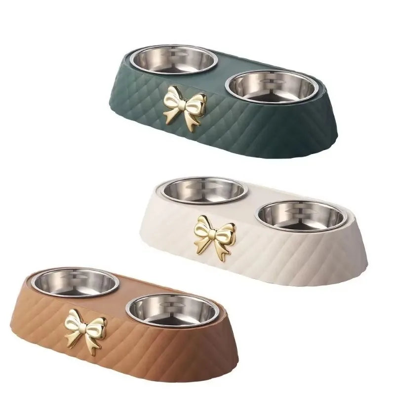 Dog and Cat Food Bowl Bowtie