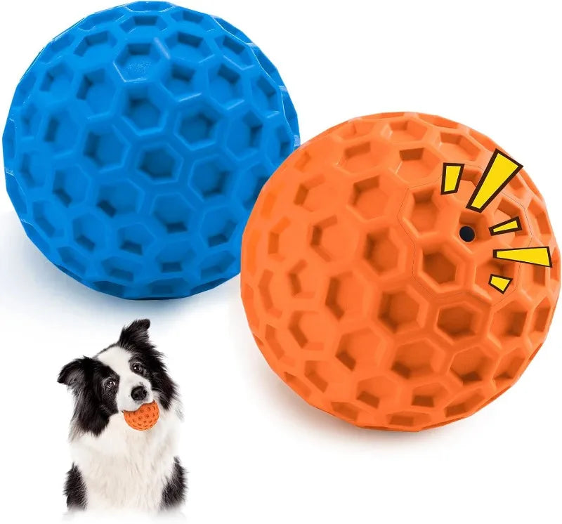 2pc Indestructible Squeaky Dog Ball