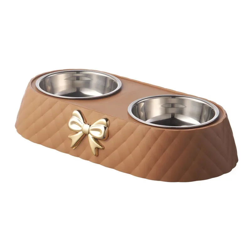 Dog and Cat Food Bowl Bowtie
